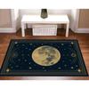 Mistyczny dywan Pełni Księżyca Ciemnoniebieski dywan ze złotym księżycem i gwiazdami Gotycki dywan wiedźmy Kosmiczny dywan do salonu o walorach estetycznych