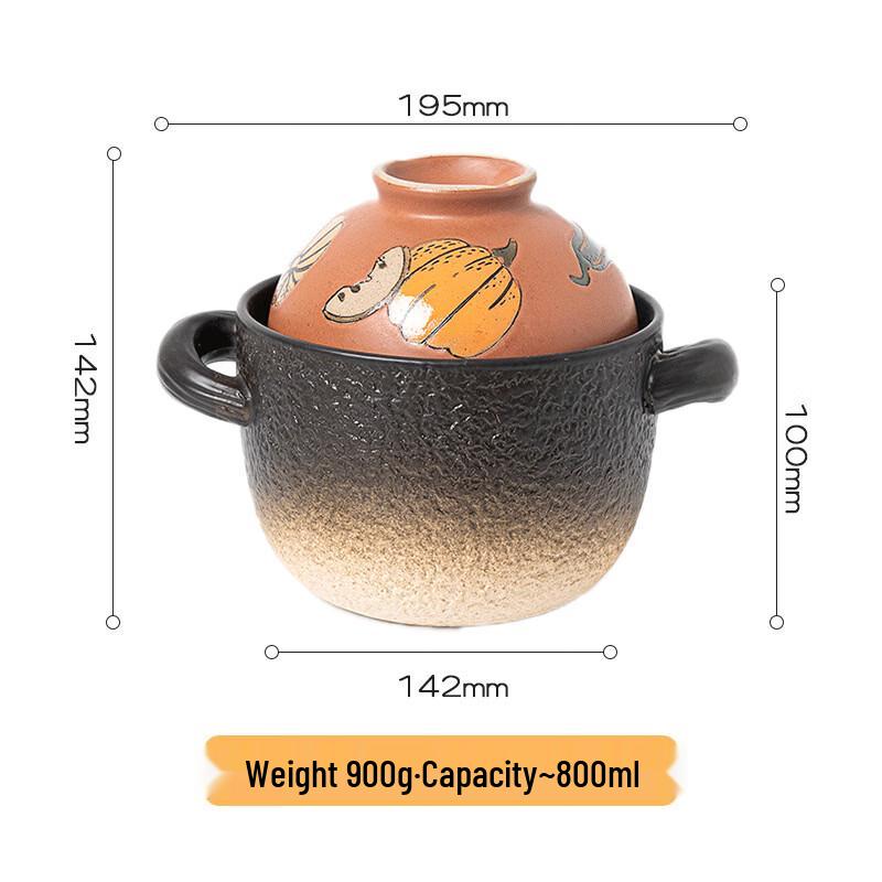 ZISIZ Hand-Painted Clay Pot with Lid