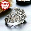 Vintage S925 Sterling Silver Celtic Knot Rings for Women Ethnic Style Viking Amulet Rings Party Jewelry