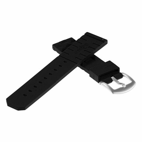 Super Waffle Silicone Rubber Dive Watch Band - Quick Release Strap - Fits Seiko Watches - Black - 20mm