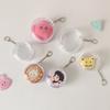 5,8/7,5 cm Porte-badge transparent transparent avec épingle pour enfants Fille Porte-clés portable Clip de badge décontracté Sac de rangement Pendentif pour sac d'école