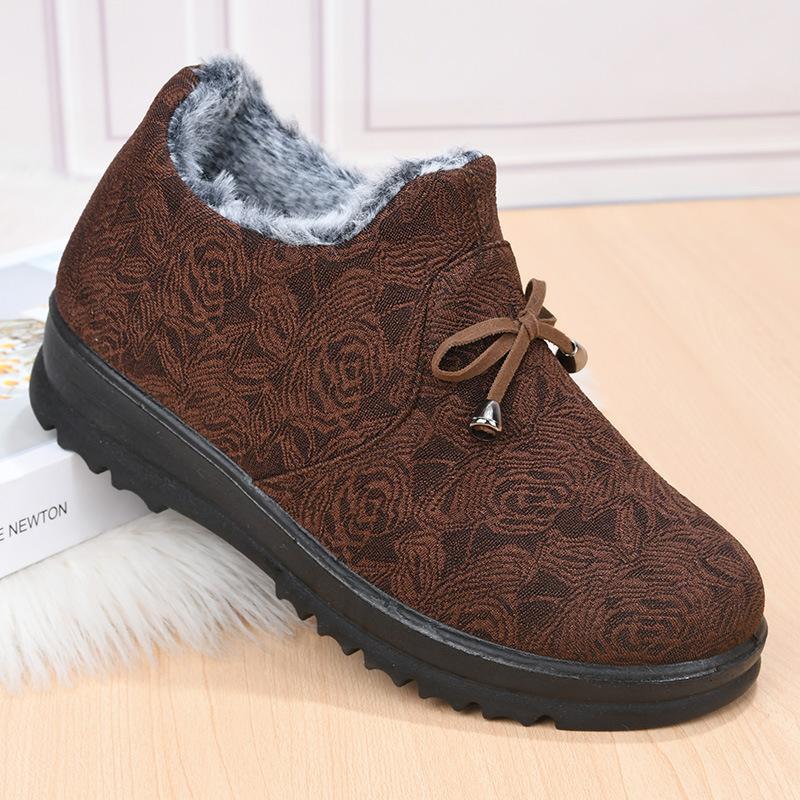 Winter Women's Cotton Shoes with Velvet and Thickened Mother Shoes Fashionable Soft-soled Snow Boots Women