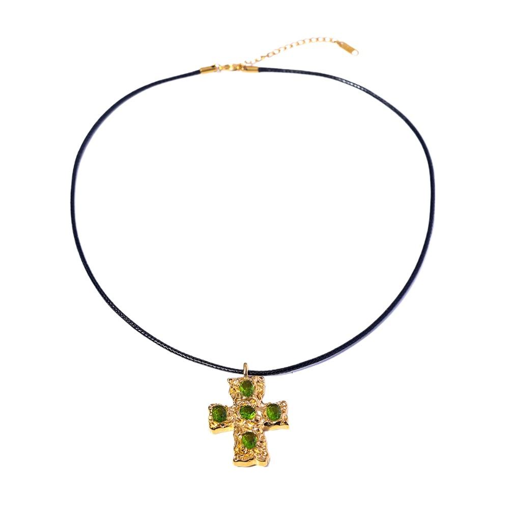 Metal Cross Pendant Necklace Irregular Exaggerated Necklace Jewelry INS Vintage Necklace  Gift