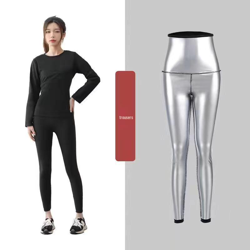 Women's Sauna Sweat Suit: High Waist Sweat Pants for Running, Exercise, Body Shaping, Plus Size Fitness, Fat Burning