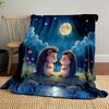 Hedgehogs In Moonlit Love Print Blanket Soft and Cozy Perfect for the Living Room Bed Sofa or a Nap,gift