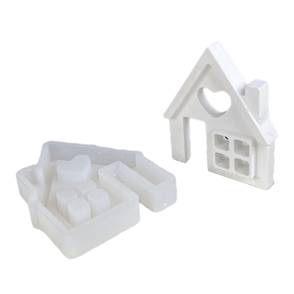 Dům s komínem Forma na svíčku Ručně vyráběná domácí silikonová forma Forma na pryskyřici Forma na výrobu vonných svíček pro DIY dekoraci