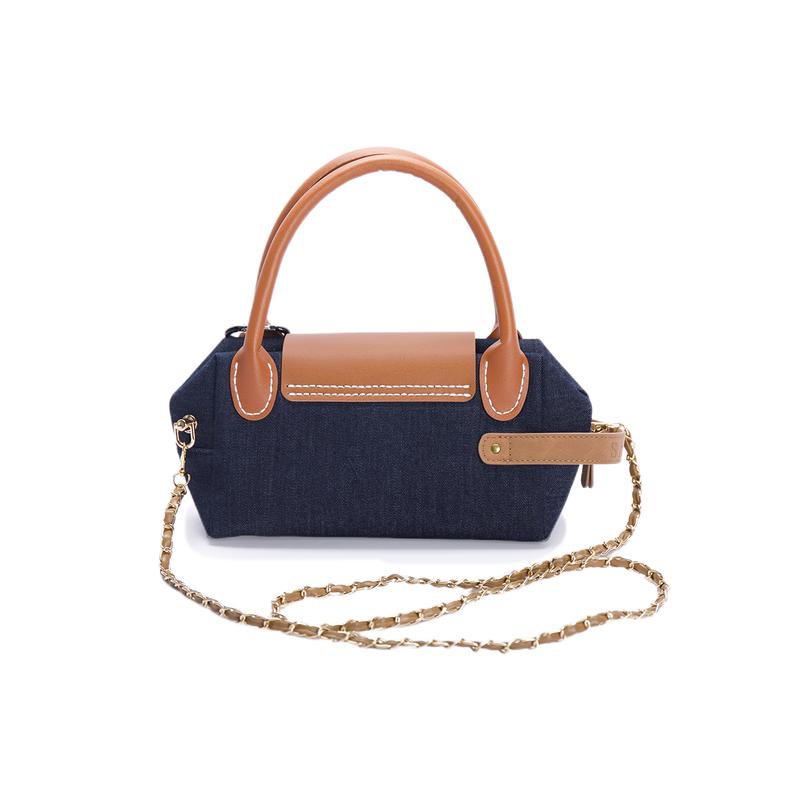 Dior Bag [Customized Cosmetic Bag] Canvas Bubble Jellyfish, Apricot Sausage Handbag, Crossbody Bag, Storage and Portability, Denim Fabric, Trendy