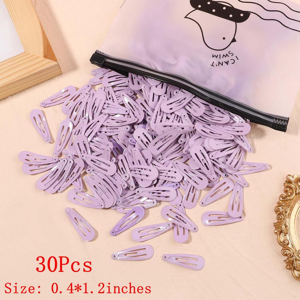 30Pcs/Set New Women Girls Cute Colorful Waterdrop Shape Hairpin Sweet Hair Clips Barrettes Slid Clip Fashion Hair Accessories