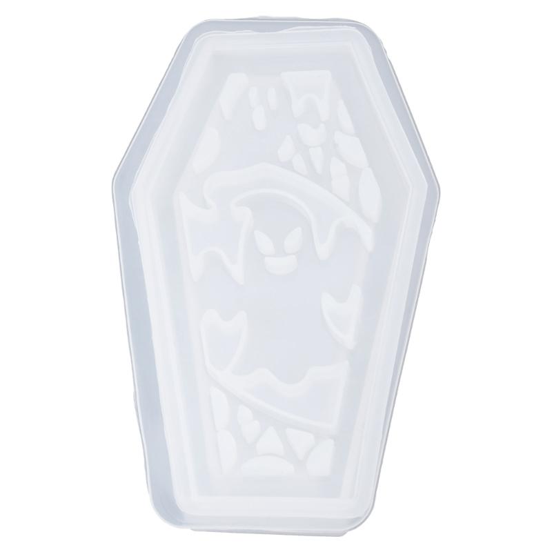 Halloweens Coffin Silicone Mould for Lanterns Candle and Craft With Detailed Engraving
