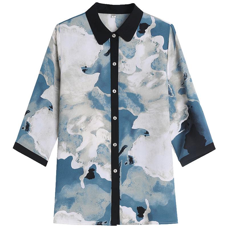 Elegant Women s Chiffon Spring Blouse 2XL