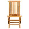 vidaXL Klappstühle mit grauen Kissen, 2 Stück, Massivholz Teakholz