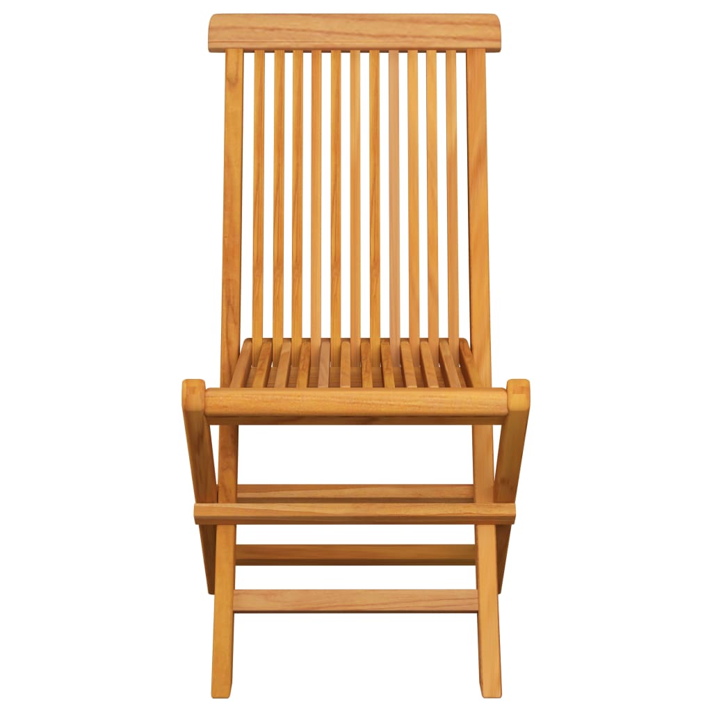 vidaXL Klappstühle mit grauen Kissen, 2 Stück, Massivholz Teakholz