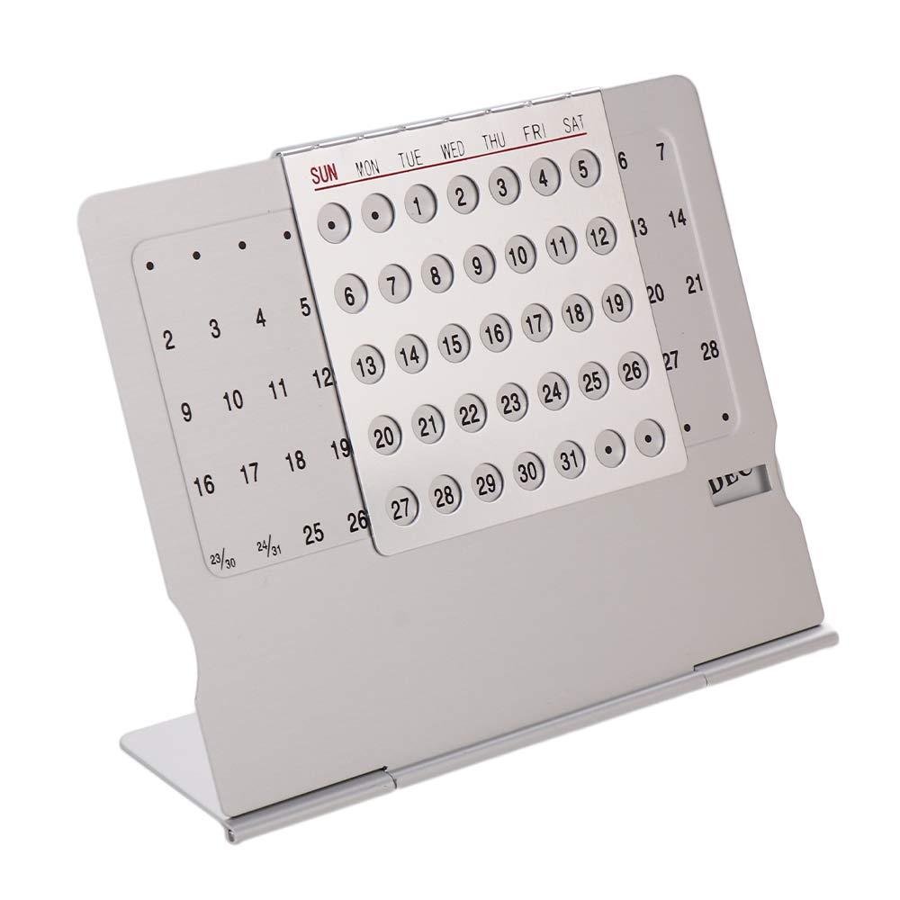 Durable Super Unique English Aluminum Alloy Desk Decor For Home 100 Years Calendar Perpetual Calendar Calendar Metal Calendar