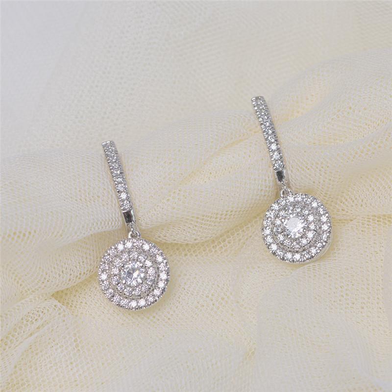 Hot-selling fully studded zircon women's earrings, elegant European and American INS trendy earrings, light luxury jewelry