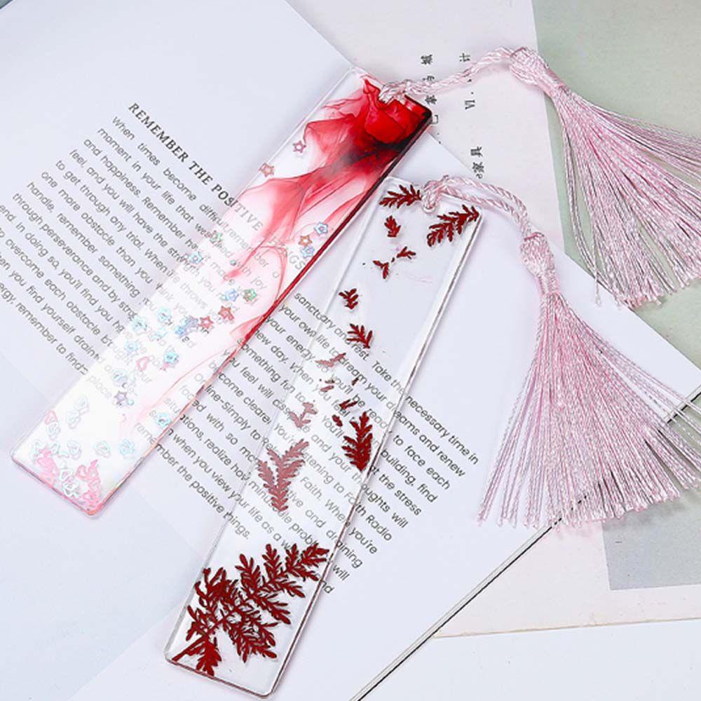 Handmade Resin Transparent Rectangle Silicone Equipments Bookmark Mold Mould Making Jewelry Tools