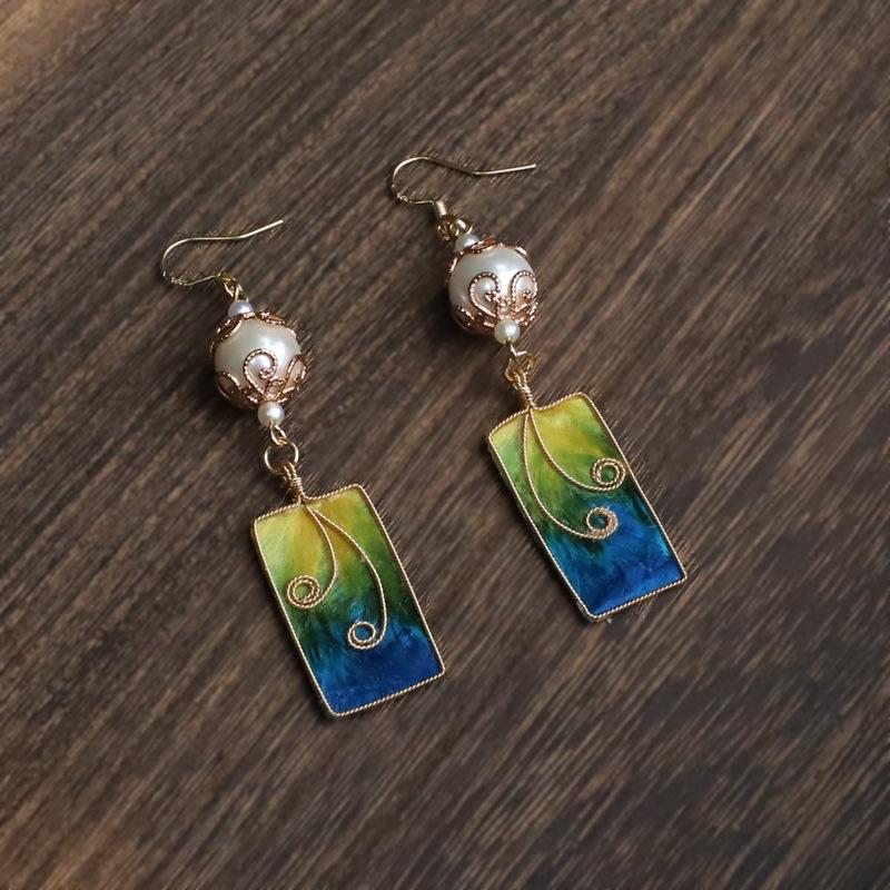 

Дизайн ручной работы Нематериальное культурное наследие Нить Эдельвейс Имитация шелка Серьги Данцуй Антикварная бижутерия для ушей Ханфу