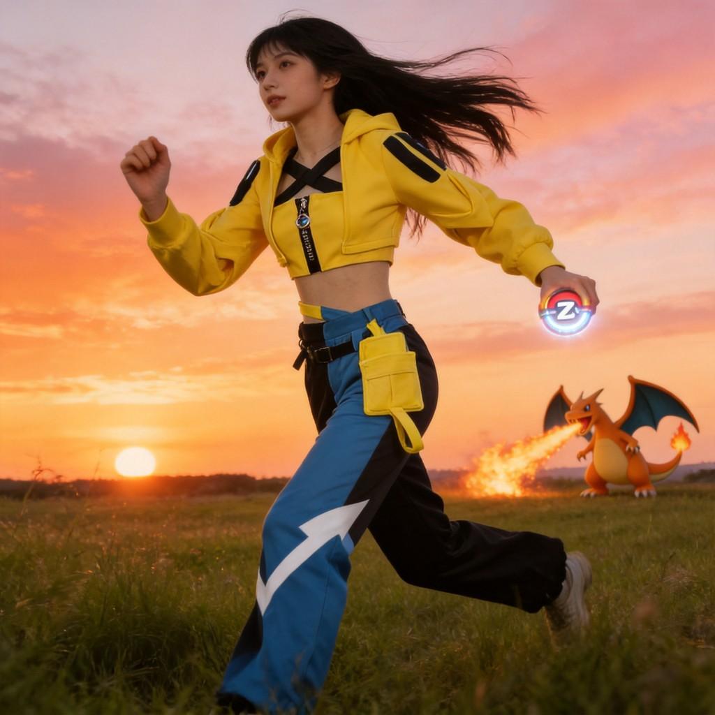 Pokemon Legends Z A Canari Cosplay Costume For Women With Spandex Material For Anime And Game Role Play