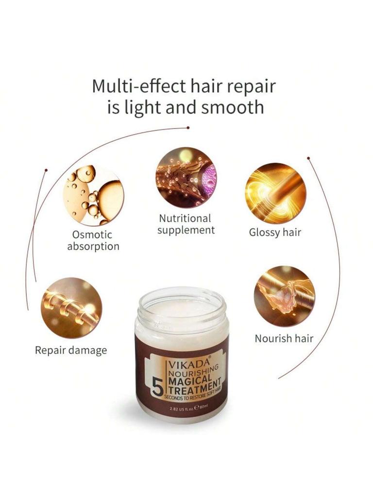 1PC Hair Mask White Canned Flower Fragrance Deep Moisturizing And Smooth Hair Conditioner Poured Fil