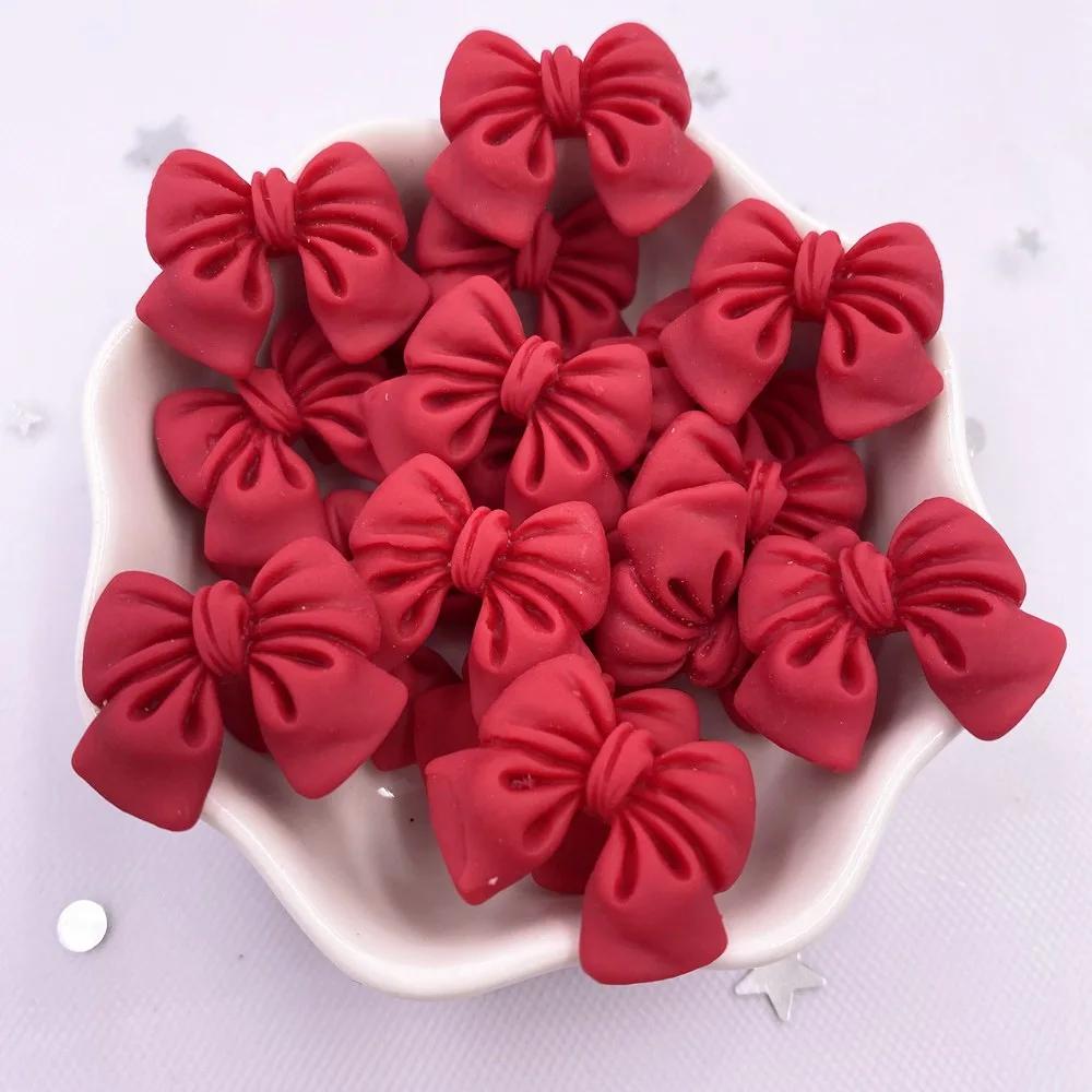 20PCS Resin Kawaii Colorful Painted Cartoon Bowknot Flatback Stone Figurine Scrapbook DIY Decor Home Accessories Crafts M201