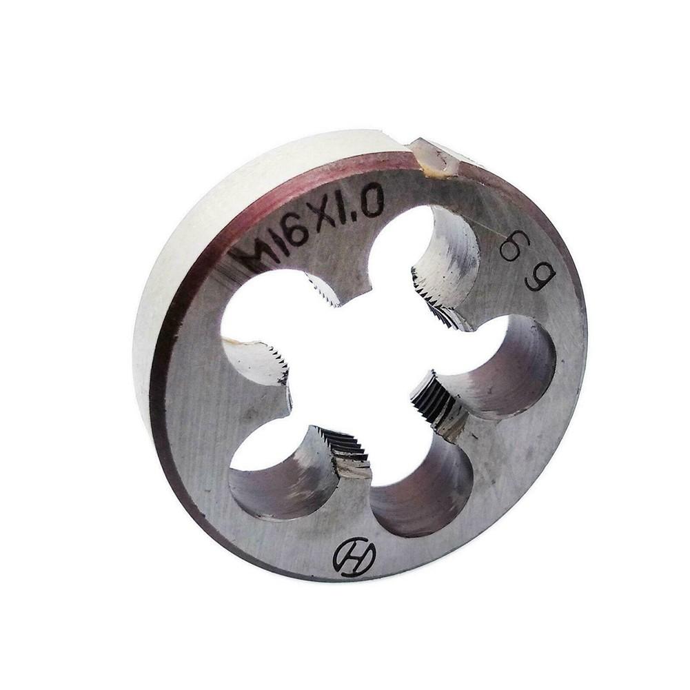 HSS M16 x 1mm kuželový a zástrčkový závitník & M16 x 1mm matricový závit metrický pravý