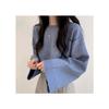 Korean Chic Long-Sleeve Knit Sweater: Women's Petite, Loose, Round Neck, Solid Color, Early Spring Style.