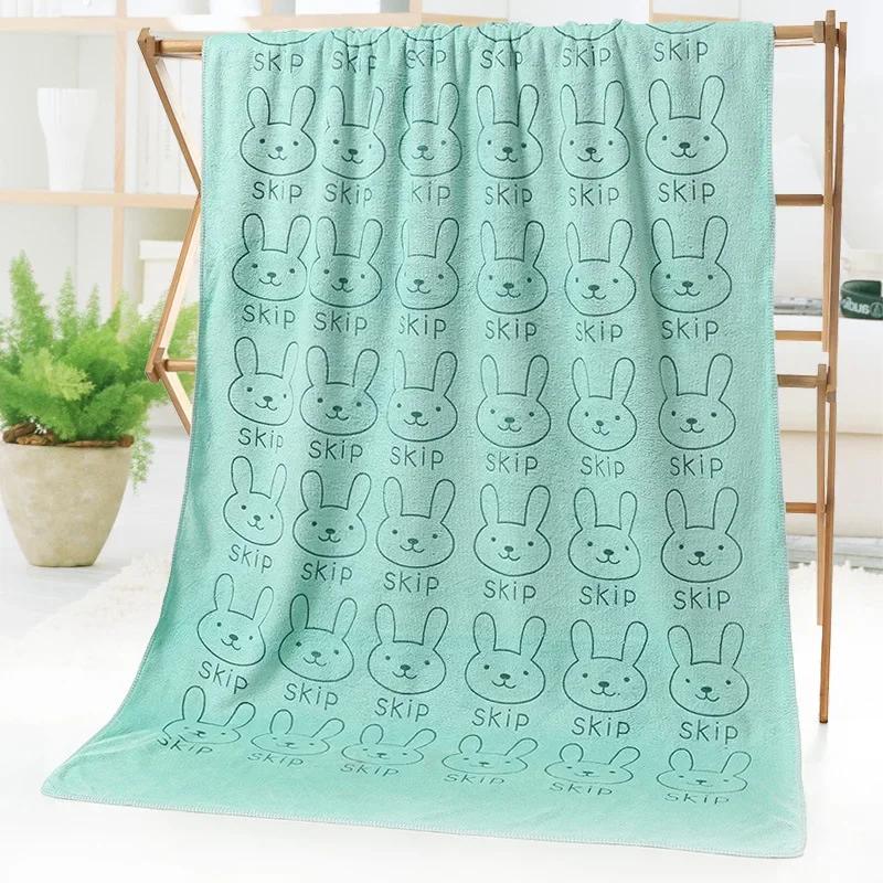70*140cm Rabbit Microfiber Bath Towel Cute Large Soft Baby Kids Boys Girls Women Towels Beach Swimming Absorbent Wrap Quick Dry