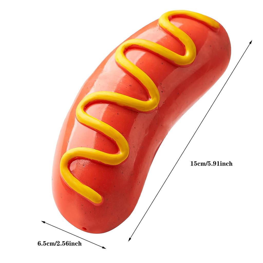 Squeaky Dog Toy for Small Medium Large Dogs Interactive Bite Resistant Tpr Hot Dog Tooth Cleaning Meat Bones Chew Toys Labrador