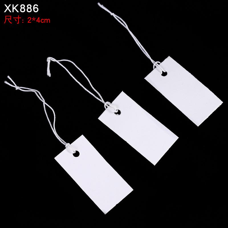 100pcs Jewelry and jewelry small tags DIY blank hanging rope small hang tags cowhide elastic thread hanging tags price tag