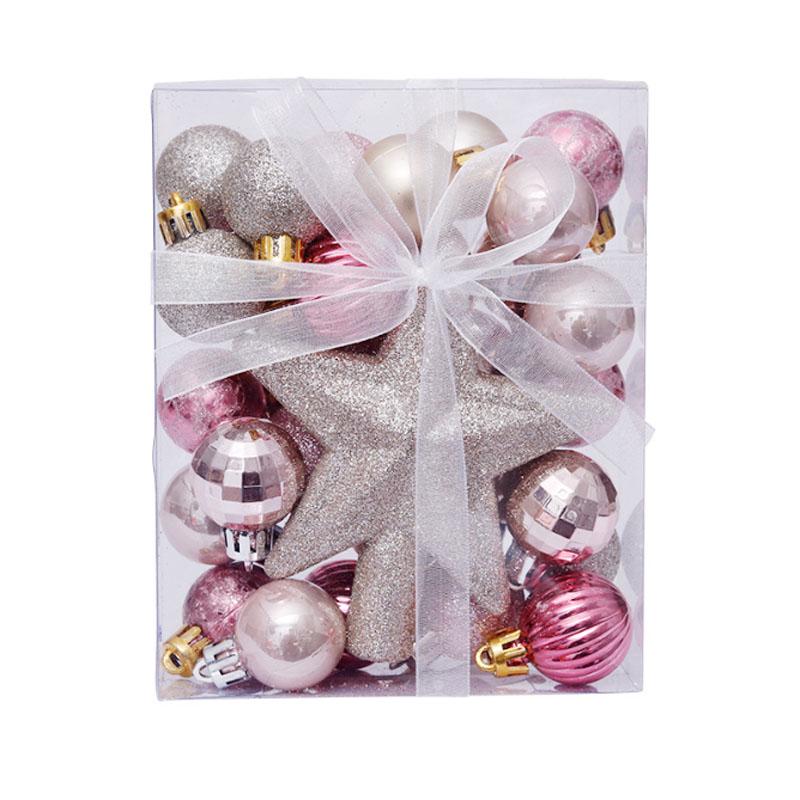 16-Piece Champagne Gold & White Christmas Tree Hanging Ornaments Set