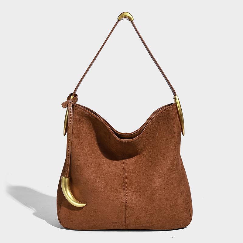 

Vintage Casual Underarm Large Capacity Bag for Women 2025 New Matte Fashion Tote Bag Niche Commuter Shoulder Bag коричневий