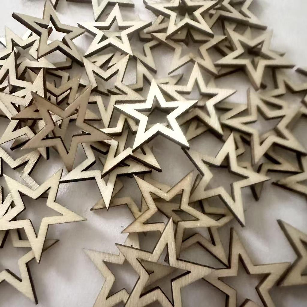 Star-Shaped Hollow Wooden Handicrafts - DIY Handmade Accessories