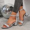Fashion Women Sandals 2024 Summer New Fashion Sexy Medium High Heel Outdoor Sandals Elegant Casual Comfortable Wedding Shoes for Women