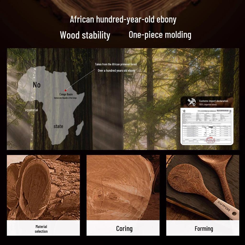 Extra velká vysokoteplotní wenge dřevěná lžíce na smažení a rýži