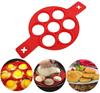 Molde de silicona para hacer panqueques con 7 agujeros y formas múltiples, antiadherente, para hornear, moldes para huevos fritos en forma de anillo para cocinar en familia, utensilios de cocina