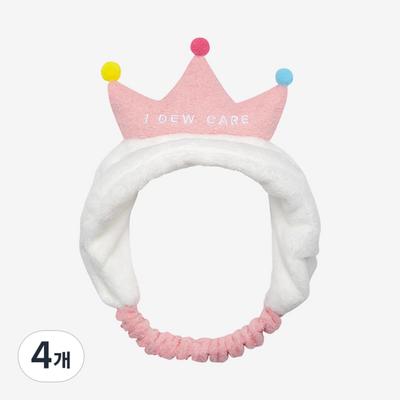 Iducare Tiara Headband, Pink + White, 4 Pieces