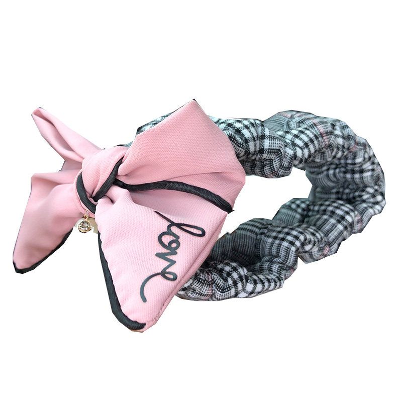 Bows Plaid Car Safety Belt Shoulder Pad Cover Handbrake Sleeve Gear Cover Rear View Mirror Cover Car Interior Decoration Suit Women
