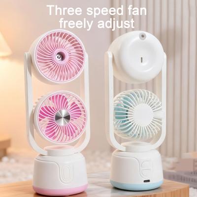 Ochlazující ventilátor s mlhou, přenosný ruční USB ventilátor s rozprašovačem vody, stolní mini ventilátor do kanceláře, domů, osobní zvlhčovač