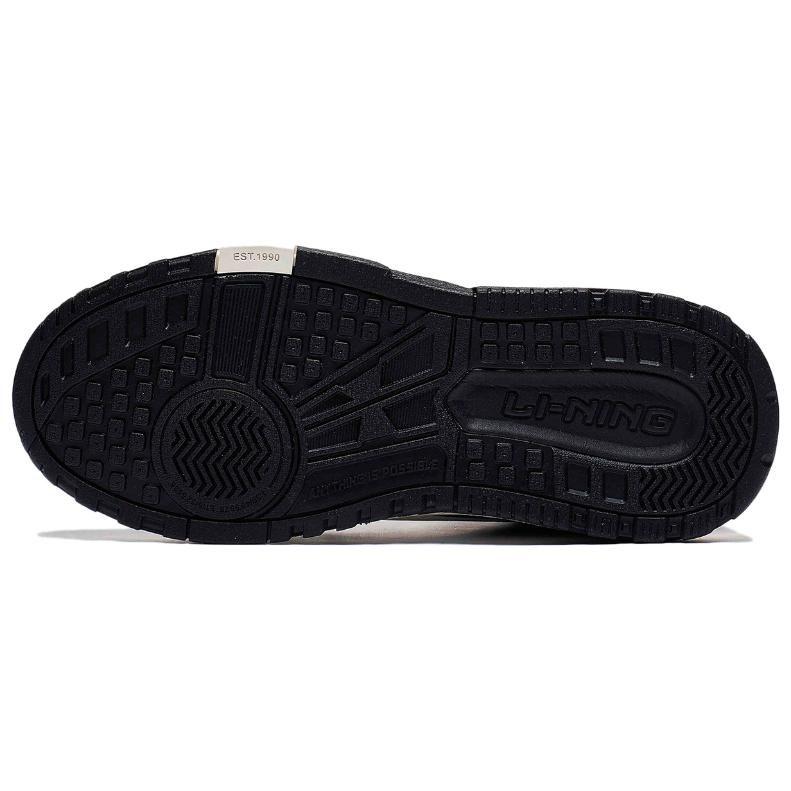Li Ning Wave Mid Fleece Slip Resistant Abrasion Resistant Skateboard Shoes Women's Black AGCT226-2