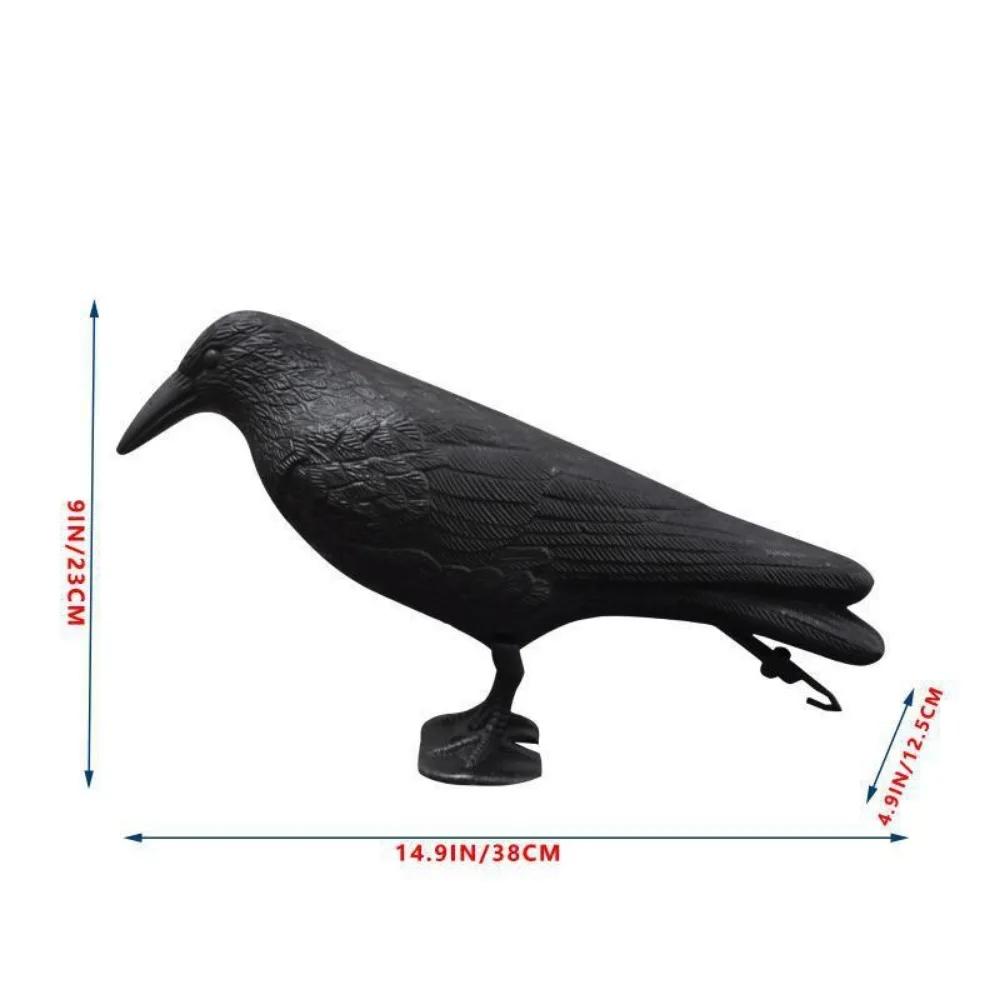 Simulation Black Crow Garden Decoration Suitable Halloween Bird Statue Ornament Outdoor Jardin Terror Black Crow Decorative
