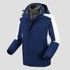 Custom Logo 3-in-1 Windbreaker with Fleece Down, Warm Jacket for Autumn/Winter, Embroidered Workwear.