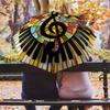 1PC Musical notes Umbrella Portable Folding Umbrella Iron Frame Hole Bone Structure Outdoor Home Umbrella A3
