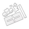 Open Gift Box Butterfly Frame Metal Silvery Stencil Embossing Cutting Dies For Diy Scrapbooking Paper Album Cards Making