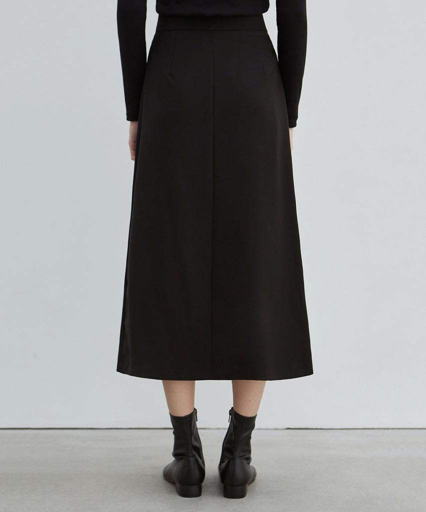 Nigaennikol Long Pleated Skirt_Black