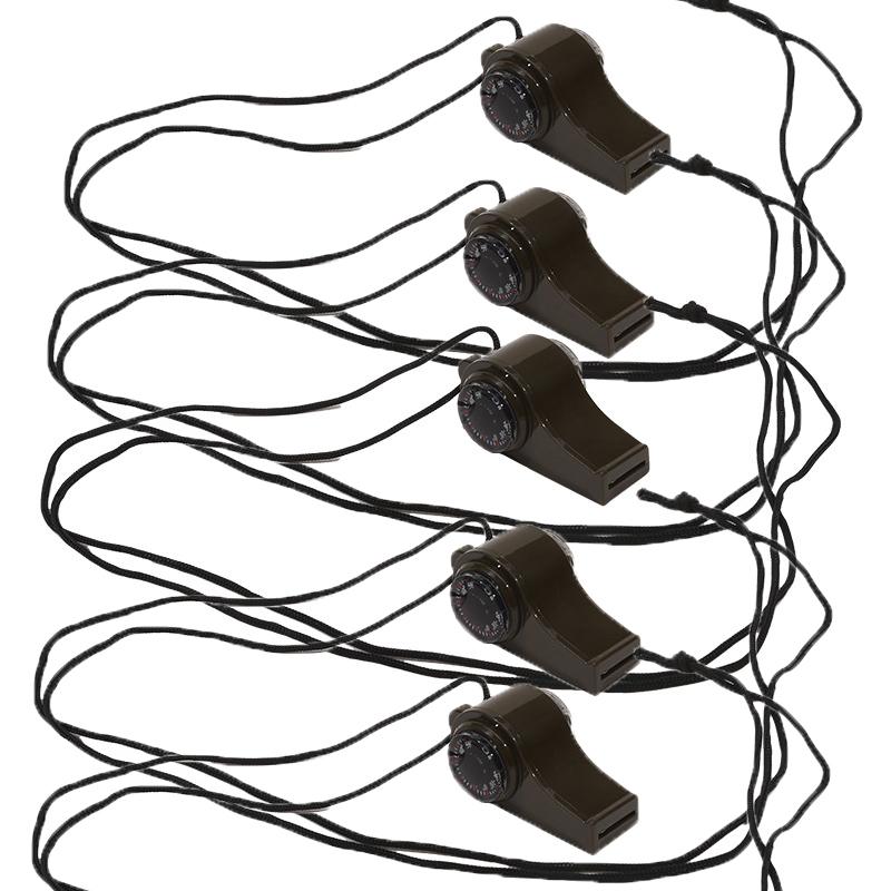 3 in 1 Emergency Survival Whistle Outdoor Multifunctional Whistle with Compass Thermometer Referee Whistle Camping Hiking Tools