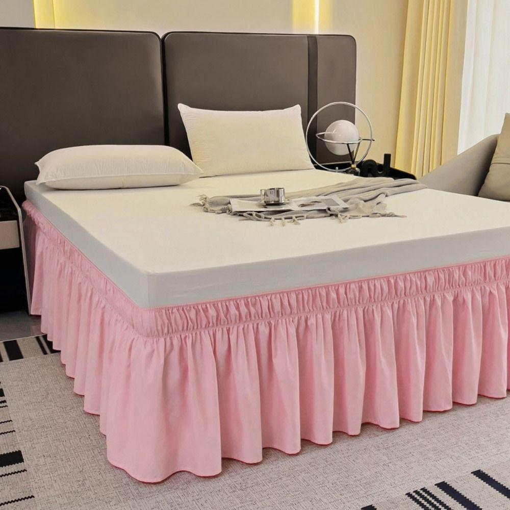 Wrap Around Style Bed Skirt Fade Resistant Bed Protector Bed Accessory Bed Dust Cover Hotel