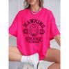 Printed Cotton T-shirt for Women's Summer Short Sleeved Top, Round Neck Oversized T-shirt for Casual Women's Wear, Versatile and Trendy Style