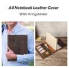 Retro Crazy Horse Echtes Leder A4 Ringordner mit Wechselbaren Seiten - Multifunktionales Business Büro Notizbuch