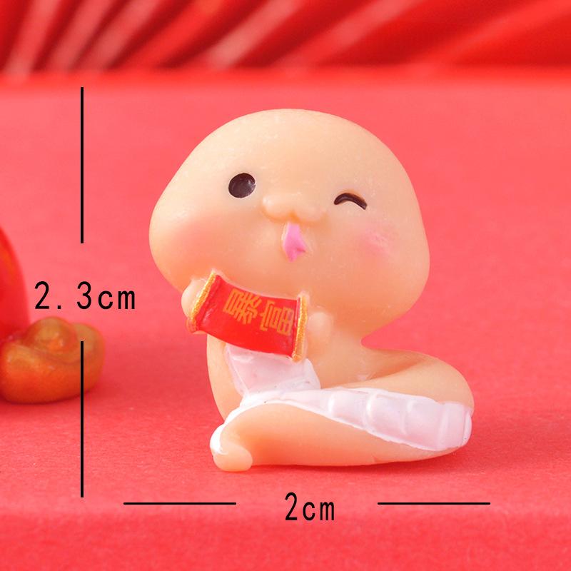 New Year's Wealth-attracting Decorative Item Cartoon Snake Year Small Decorative Item Fuwang Resin Handicraft