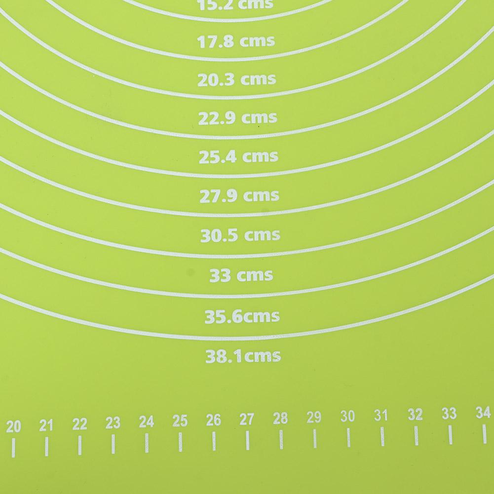 64x45cm High Temperature Resistant Non-Stick Silicone Dough Mat with Scale Baking Tool(Green )