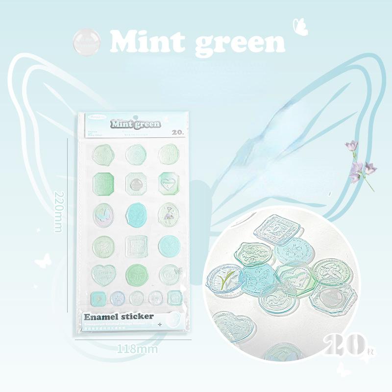 18pcs/20pcs Bag Wax Seals Stamp Sticker for Kid Vintage European Style Candy Color Sticker for Children DIY Decroative Scrapbook